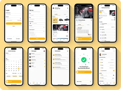 Obedo - Car Service App UI Design app design appdesgin car app car app ui car service app designer figma design hire me ui uiux user interface userinterface ux