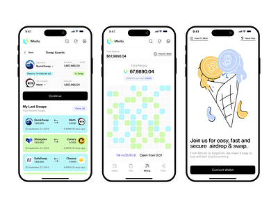 Minito DEX Cross Chain Swapping & Mining App UI Kit app ui app ui kit cryptocurrency exchange cryptoi mining exchange crypto mining app swapping ui kit uiux