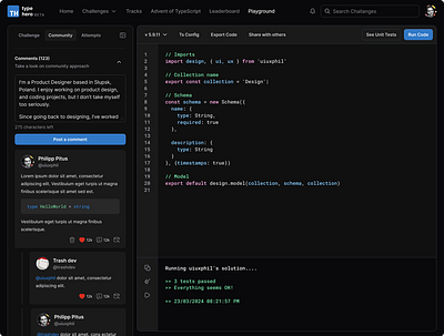 Code challenge comments / community ambient challenge code coding comment comments dark dashboard design editor ui