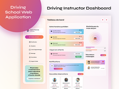 Driving School Web Application admin dashboard driving drivingschool instructor school ui uiux webapp