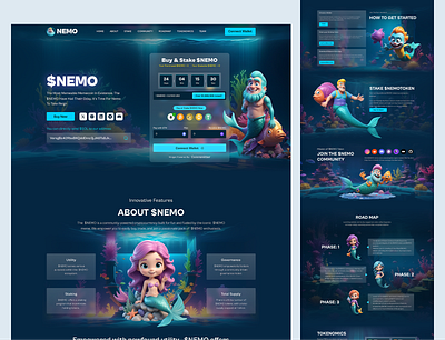 NEMO Token HTML5 & Tailwind CSS Template bootstrap css html memecoin memecoin website nemo tailwind token web template web ui web ui kit website template