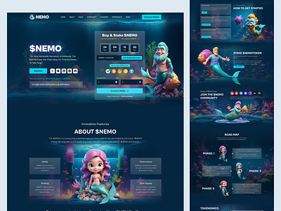 NEMO Token HTML5 & Tailwind CSS Template bootstrap css html memecoin memecoin website nemo tailwind token web template web ui web ui kit website template