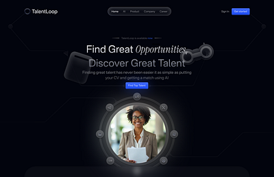 TalentLoop 3d branding design design inspirations jobs recruitment site ui ui design ux web design website design