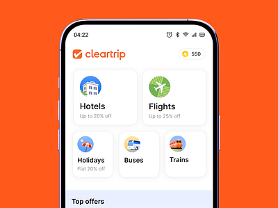 Cleartrip Category Cards branding cleartrip flipkart graphic design motion graphics product design travel ui ux