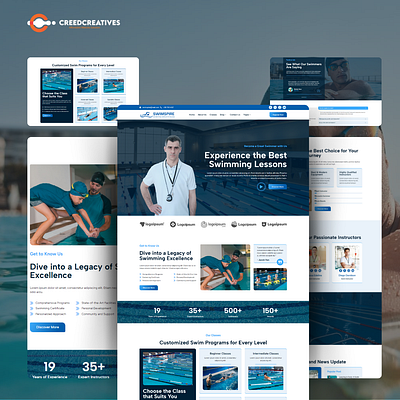 Dive into Excellence with the Best Swimming Programs 🌊🏊‍♂️ branding design landingpage landingpagedesign ui ux website