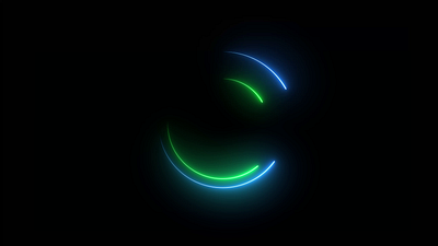 Multiple Circle Neon animation on Black Background glowing neon lines