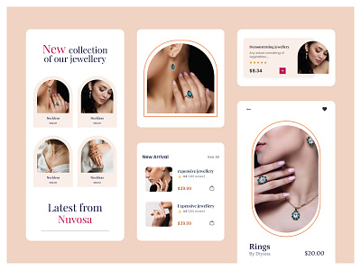 Jewelry E-Commerce Mobile App & Website Design - NuvoSA app design design ecommerce fashion jewelery jewelery shop jewellery landing page mobile app ornaments ui ui design uiux ux web design website website design