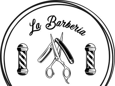 Creación de Logo para: "La Barbería de Rocío" barbershop brandidentity branding customlogo haircut hairstyling illustration logodesign masculine minimalist modernlogo retro typography vintage