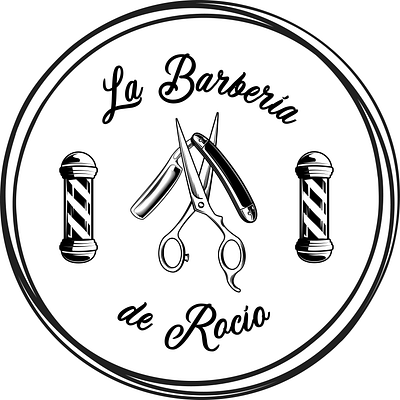 Creación de Logo para: "La Barbería de Rocío" barbershop brandidentity branding customlogo haircut hairstyling illustration logodesign masculine minimalist modernlogo retro typography vintage