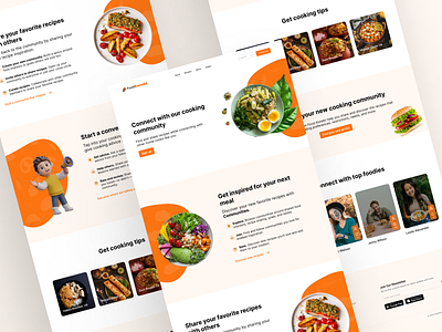 FoodKonekt - Landing Page artwork branding colorcombinations colors creative design designer dribbblepost figma foodapp foodrecipies graphic design graphicdesigner illustration landingpage logo ui uiuxdesigner ux vector