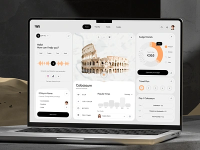 Travel AI Assistant Chat Dashboard ai app app design assistant chat chatbot crm dashboard design interface product saas service travel ui ux web