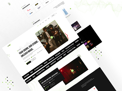 Music Studio Portfolio website UI Design creativeportfolio dribbbleshowcase musicagency musicstudio musicstudiowebsite ui uidesign user interface webdesign