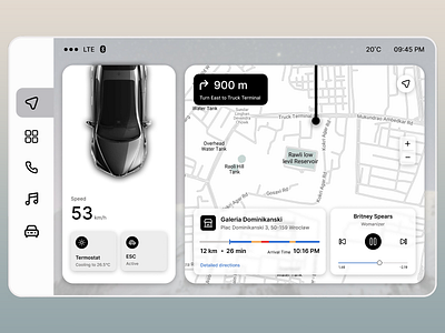 Dashboard: Smart Car Dashboard Interface Design automotive interface car dashboard car infotainment digital dashboard driving assistant futuristic interface in car entertainment interactive design modern automotive navigation system real time map seamless navigation smart controls smart technology speedometer display touchscreen interface ui design user experience vehicle control vehicle tracking