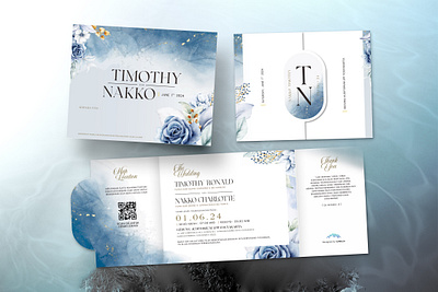 Wedding Invitation - Luxury Sea Theme branding graphic design invitation print design sea wedding