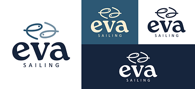 Eva Sailing branding design illustration logo typography ui