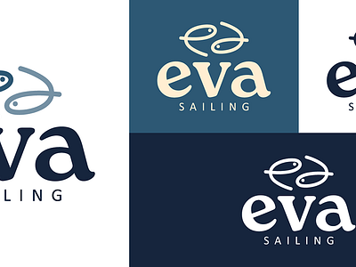 Eva Sailing branding design illustration logo typography ui