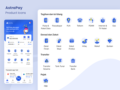 Homepage Icon - AstraPay blue branding finance fintech icon illustration ui