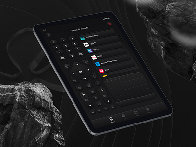 Omnimote | Tablet App v2 app branding cast clean dark design ipad mobile mode neumorphism remote service skeumorphism suarasa tab theme ui universal website