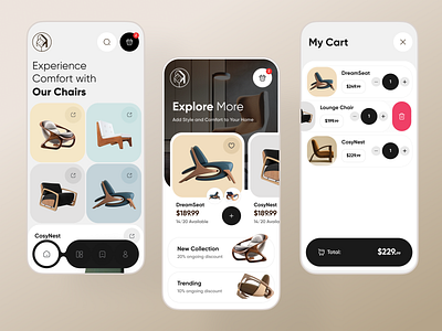 Furniture Shopping App Concept app app design architecture decor figma design furniture furniture app interior interior design ios ios design mobile mobile app mobile design modern ui ux ux design