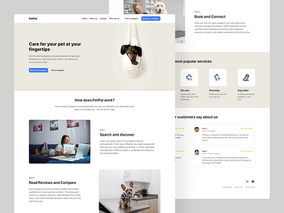 PetPal - website blue clean design graphic design grid minimalistic ui web web design