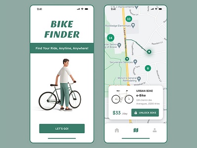 BIKE FINDER - Smart Bike App app bicycle bike biketracker biking control cycling design driving fintech gps logo management minimalist mobile app route tracker vehicle web website