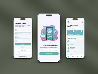 Health Tracker Mobile App Design branding figma health app figma prototype health app ui ui proto type