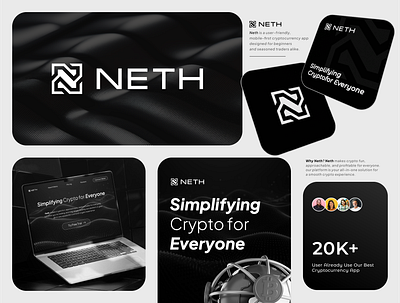 NETH - Logo Design and Branding HifdziAf app brand brand identity branding crypto design fund futuristics graphic design home page illustration landing page logo logo design minimalist money simple tech tech style ui