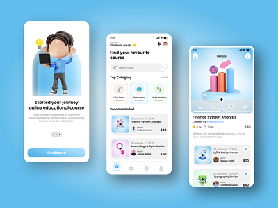 E-learning Mobile App Design app design figma design ios design landing page mobile app design product design responsive design screenshot design ui ux desing web design