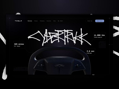 Tesla Landing Page Concept 3d animation animation cybertruck dark mode design framer hero design hero section interactive landing page spline splintool tesla ui ui design uiux design user interface web design webflow