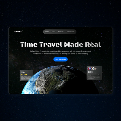 VR Time Travel Landing Page Concept design ui ux website