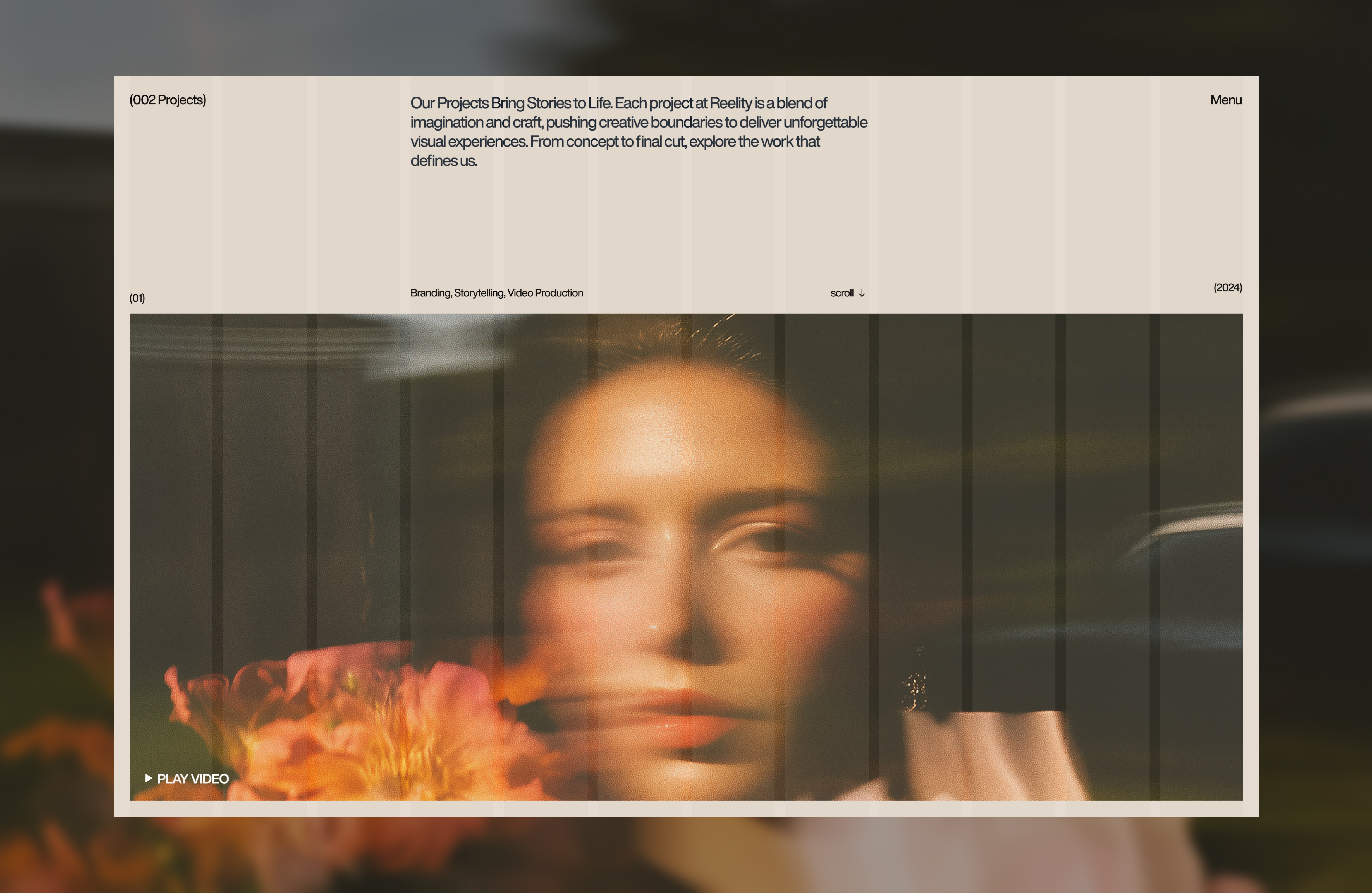 Example of Creative agency projects section