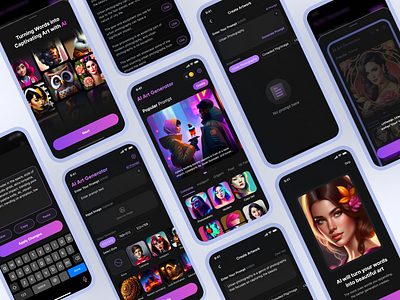 PhotoArts - AI Art Generator ai ai image creation generative art mobile app mobile app development ui