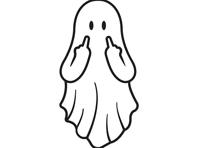 Cute ghost middle finger finger fuck ghost halloween middle white you