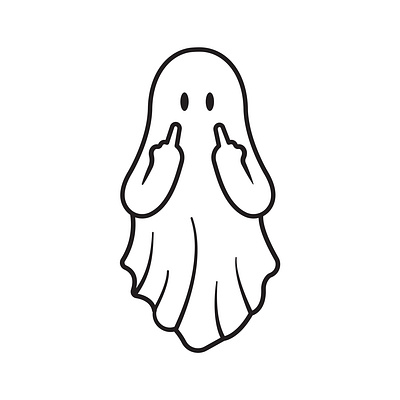 Cute ghost middle finger finger fuck ghost halloween middle white you