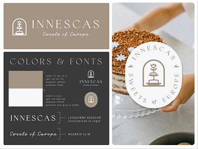 Innescas Sweets of Europe - Identity Design bakery branding brandmark cafe cake elegant european floral flower graphic design identity system illustration label logo logo design logos luxury natural restaurant simple