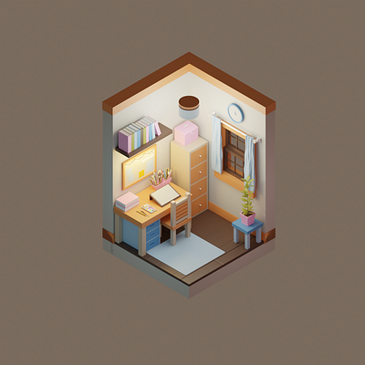 Little room 3d blender graphic design