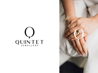 QUINTET JEWELLERY logo accessories brand identity diamond earrings elegant fashion handmade jewellery jewelry luxury jewelry q letter ring startup business logo website