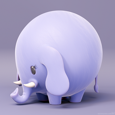 Baby Mastodon 3d character modeler 3d modeler character character design character designer cute elephant fediverse mastodon metin seven