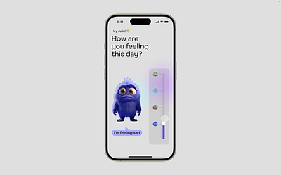 Emotion app 3d ai animation animationdesign appanimation characterdesign emotionapp freepik moodtracking ui uxanimation uxui