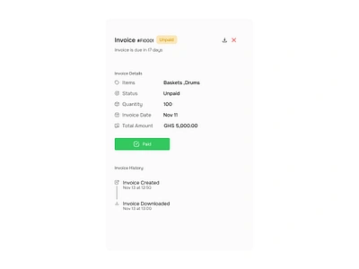 Invoice Details graphic design ui