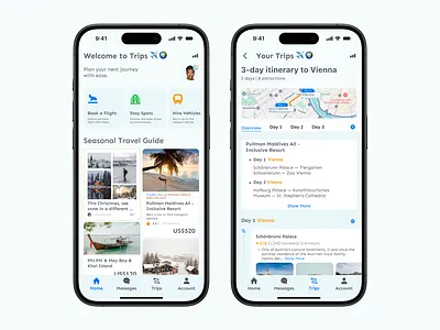 Mobile Travel App app mob ui