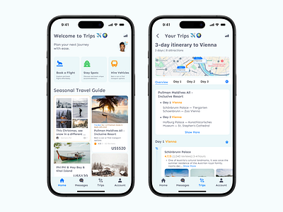 Mobile Travel App app mob ui