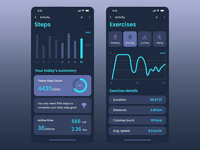 Tracker of Your Steps activity analyses app application branding calories creative creativity design distance logo mobile mobile app progress steps tracker tracking web web design website