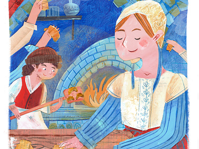 Tasty Tales Spread illustration - the story behind the croissant childrens books history illustration kids nonfiction publishing