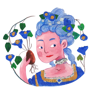 Tasty Tales spot illustration - Marie Antoinette and the potato childrens books history illustration kids nonfiction publishing