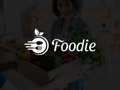 Foodie logo design, delivery logo - Food app icon brand mark business foodie startup