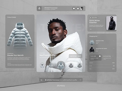 Meta-Glass: Revolutionizing Virtual Fashion E-Commerce 👓 3d 3ddesign ar augmentedreality conceptdesign digitalfashion ecommerce fashion fashiontech futuretech immersiveexperience interactiondesign metaglass motiondesign productdesign uidesign uiux uxdesign virtualreality vr