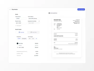 Pay Invoice Page app clean design invoice minimal pay saas ui ux