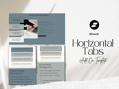 Showit Horizontal Tabs Add- On Template showit showit canvas showit template showit website