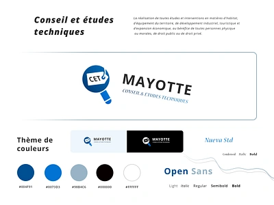 Logo. CET Mayotte advice and technical studies brand branding colors chemes conseils techniques curves statistics graphics french island graphic design icon design illustrator ai logo logotype magnifying glass mockup open sans google fonts photoshop psd print dersigner senior designer tag icon tops arrow typo typography ui ux designer